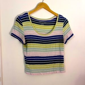 American Eagle Stripped Crop Top
